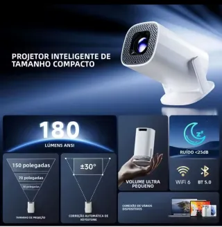 Projetor P30 Pro Android 14 WiFi6 BT 5.0