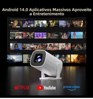 Projetor P30 Pro Android 14 WiFi6 BT 5.0
