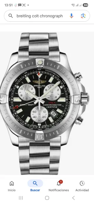 Orologio Breitling Colt Chronograph in Argento