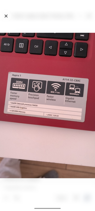 Portátil Acer Aspire Rojo