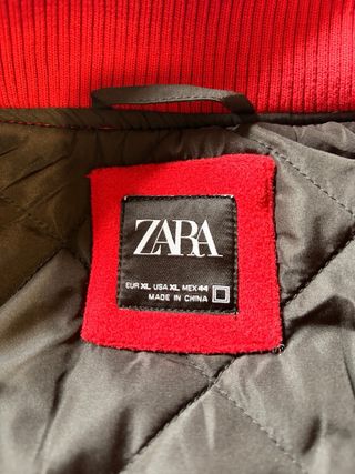Chaqueta Varsity Zara Roja Talla XL