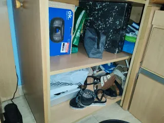 Cama nido con colchones y tres cajones +estanteria