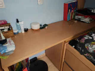 Cama nido con colchones y tres cajones +estanteria