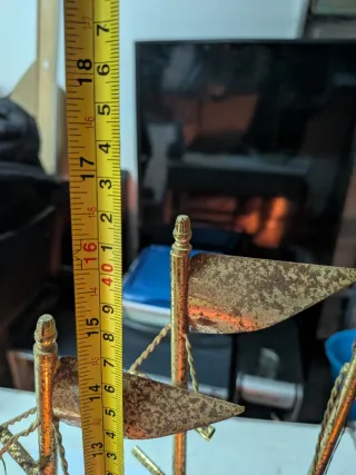 Veliero Galeone Vintage Metallo Vetroresina