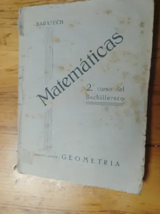 Matemáticas Geometría 2º Bachillerato 1940