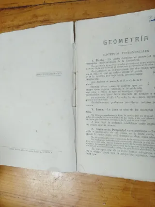 Matemáticas Geometría 2º Bachillerato 1940