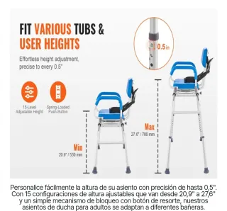 Banco de transferencia para bañera asiento girator