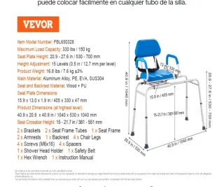 Banco de transferencia para bañera asiento girator