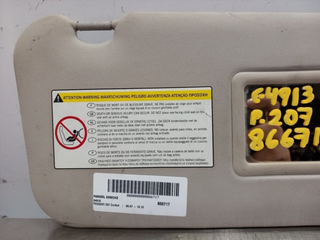 PARASOL DERECHO PEUGEOT 207 KFV