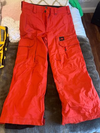 Pantalón esquí freeride AG naranja/rojo (Talla L)