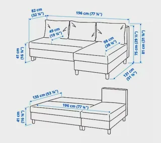 Sofá Cama IKEA ÄLVDALEN Gris Oscuro