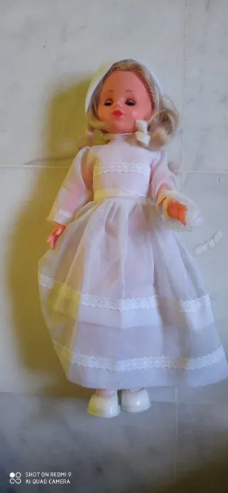 Muñeca de Comunión Vestido Blanco,años 70-80