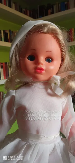 Muñeca de Comunión Vestido Blanco,años 70-80