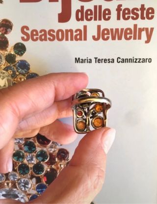 Anello Argento 925 con Pietre Ambra cabochon