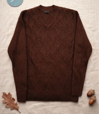 Maglione in lana merino marrone