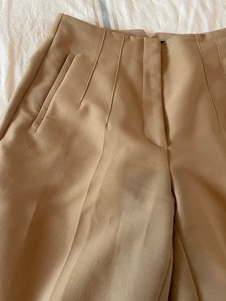 Pantalón Zara Tiro Alto Beige