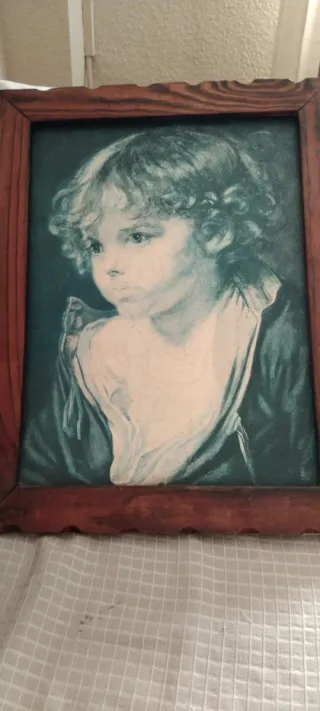 Cuadro antiguo retrato niño