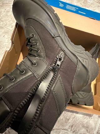 Botas de seguridad privada negras con cremallera