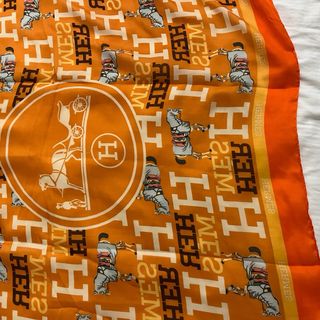 Foulard Hermes Arancione Bianco