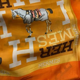 Foulard Hermes Arancione Bianco