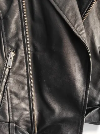 Chaqueta Cuero Barneys Original Negra Mujer