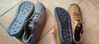 Botas barefoot grises y marrones