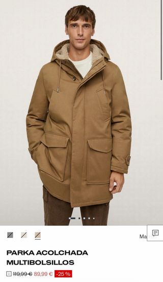 Parka Mango Color Beige