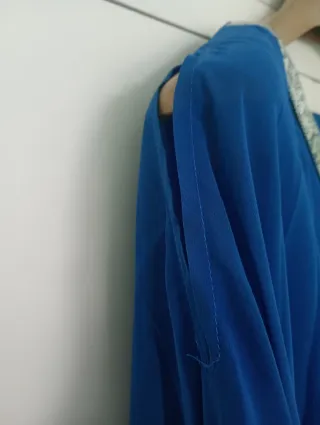 Conjunto mujer azul y plata