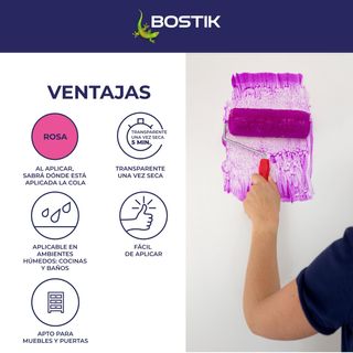 BOSTIK COLA PAPELES PINTADOS Rosa, Cola Papel Pint