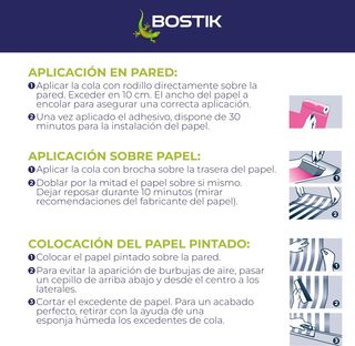 BOSTIK COLA PAPELES PINTADOS Rosa, Cola Papel Pint