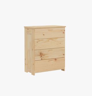 Cómoda cajonera de madera natural