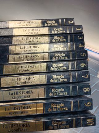 Lote 10 libros, RICARDO DE LA CIERVA. LA HISTORIA SE CONFIESA. OBRA COMPLETA, 10 tomos