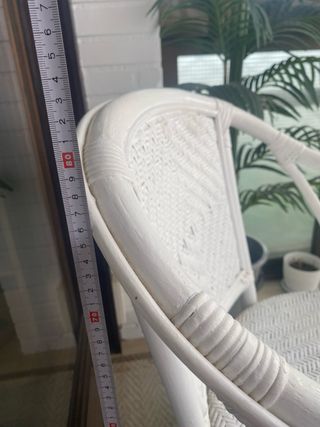 Mesa y 2 Sillas Mimbre con Cristal