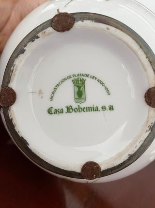 Jarrón antiguo porcelana flores rosas