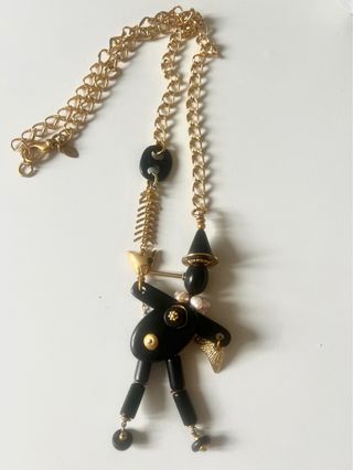 Collar largo Filrozer.J negro y dorado