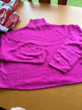 Jersey Zara cuello alto rosa talla M