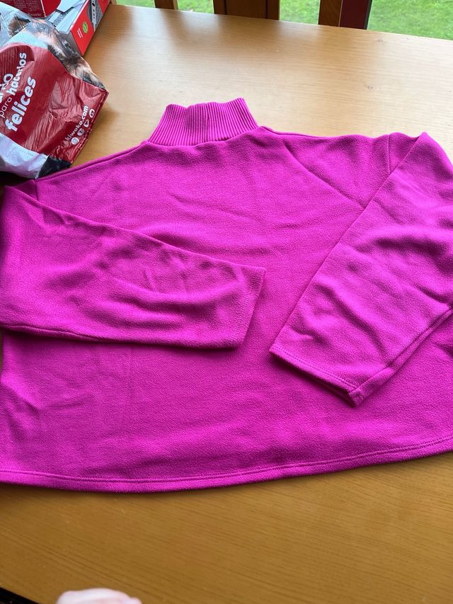 Jersey Zara cuello alto rosa talla M