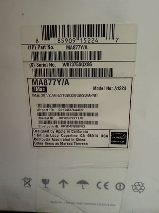 ordenador sobremesa iMac MA877Y/A (año 2007)