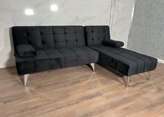 Sofá Cama Negro Terciopelo - Promoción