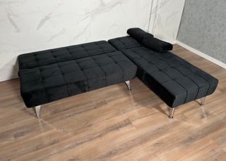 Sofá Cama Negro Terciopelo - Promoción