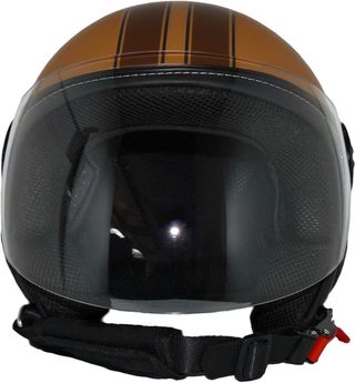 Casco jet con 2 visores en color negro mate con ra