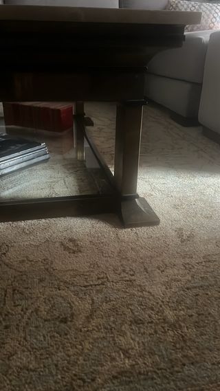 Mesa de centro mármol, cristal y metal