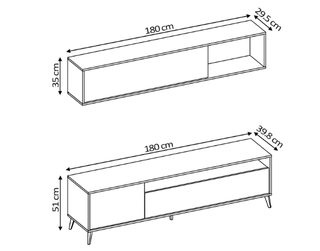 Mueble TV moderno madera y blanco - Oferta