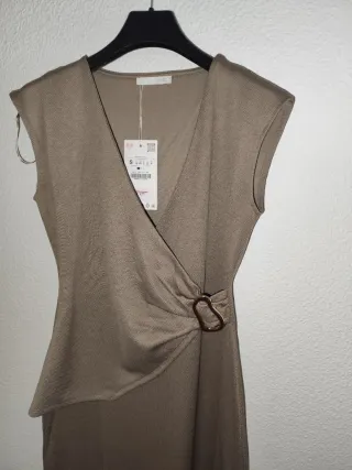 Vestido Zara Beige Largo