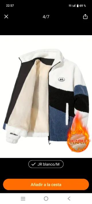 Chaqueta de lana y felpa talla s