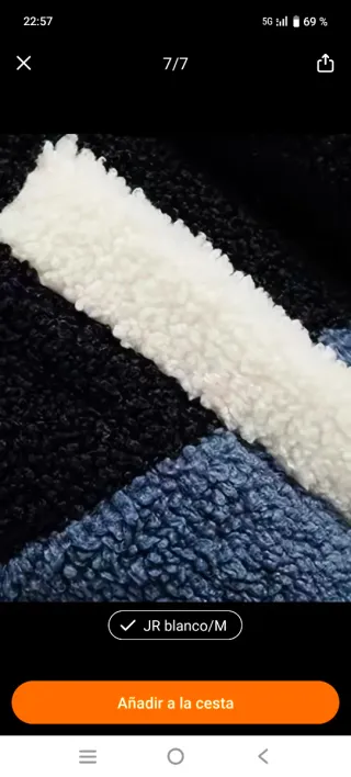 Chaqueta de lana y felpa talla s