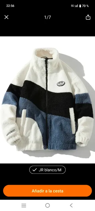 Chaqueta de lana y felpa talla s