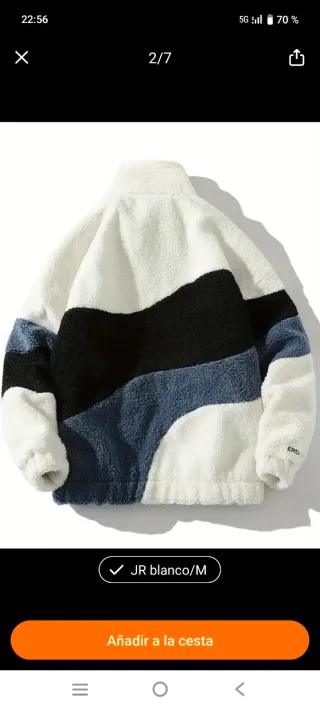 Chaqueta de lana y felpa talla s