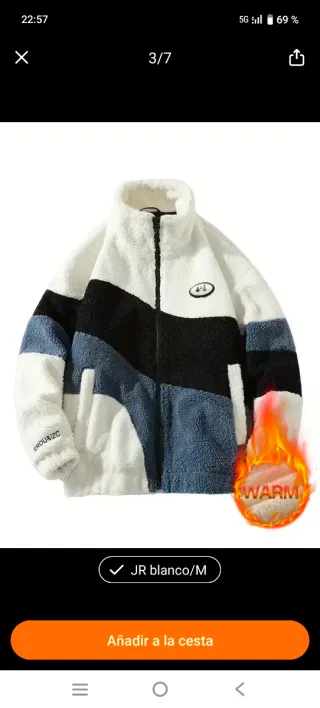 Chaqueta de lana y felpa talla s