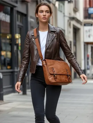 Borsa a tracolla donna marrone